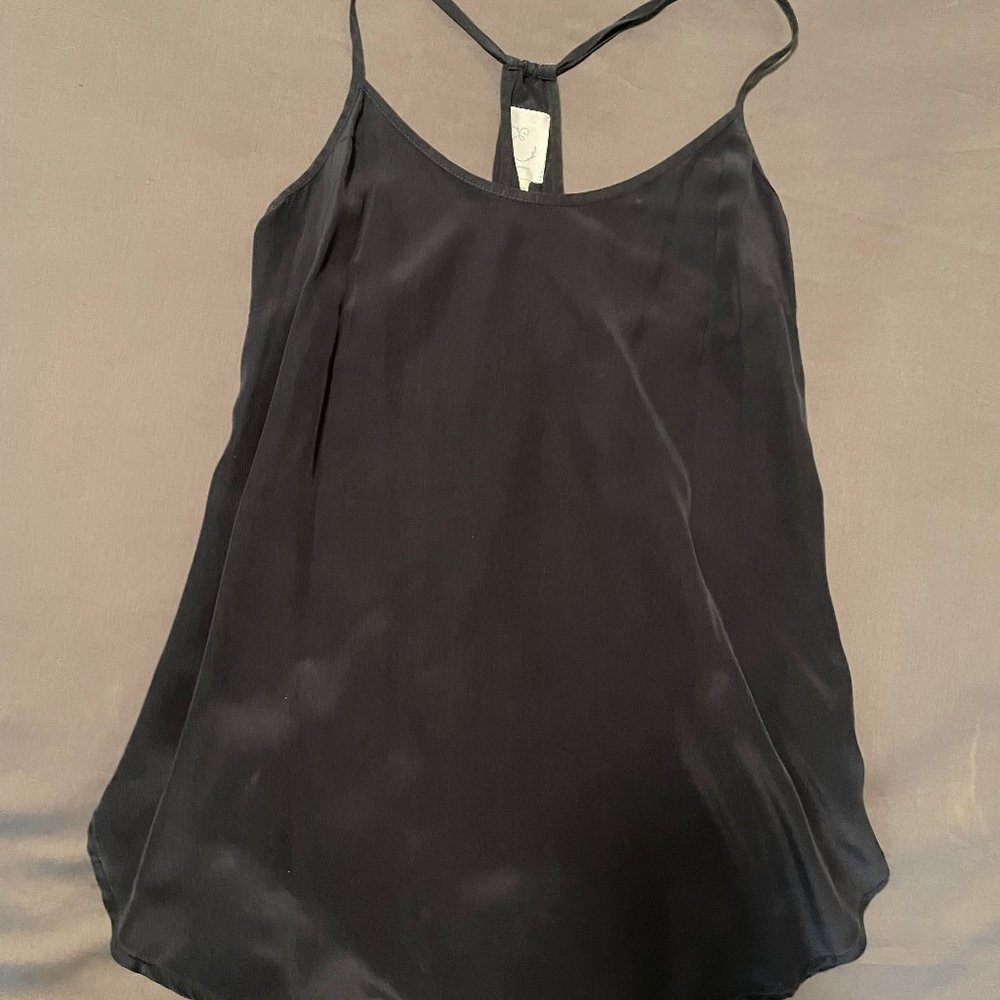 S NEW ELOISE for Anthropologie Silk Tank Cami Relaxed Scalloped Bottom Racerback